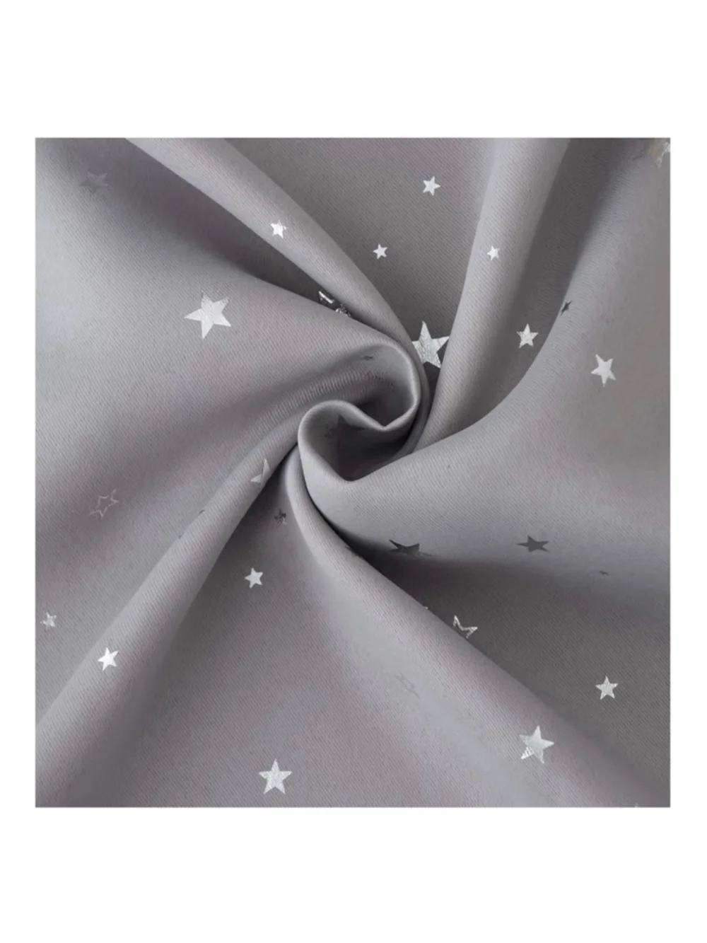 Brand New Light Gray w/ Stars Blackout Curtains 2 Panels (42 x 54 Inch)
